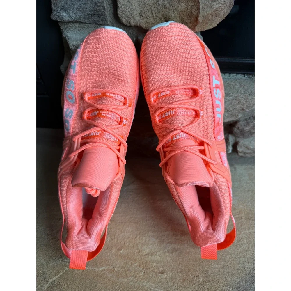 Just So So Womens Running Shoes Neon Orange Coral Blade Sneakers Size 40 Bright